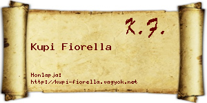 Kupi Fiorella névjegykártya